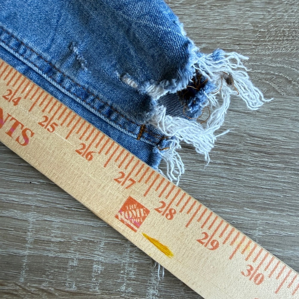 Zara The Skinny Distressed High Rise Jeans Blue Medium Wash Raw Hem Size‎ 4 - Picture 6 of 6